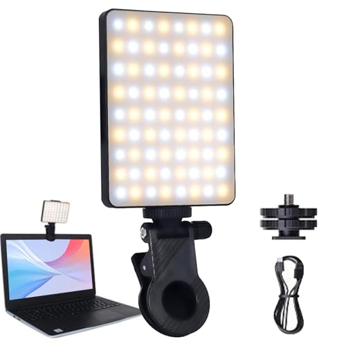 Lumière à selfie | 60 LED portable pour téléphone portable avec clip, éclairage photo pour vidéo, voyage, vloggers de nuit, ordinateur portable, webcam,...