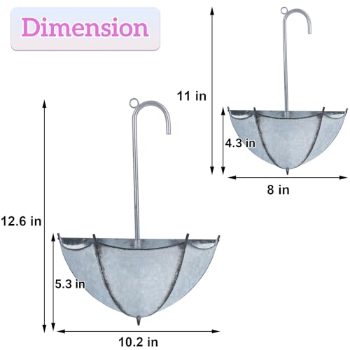 yosager-3-Pack-Galvanized-Metal-Umbrella-Wall-Planter-Hanging-Wall-Flower-Holder-Succulent-Hanger-Vase-Indoor-Outdoor-Rustic-for-Garden-Home-Wall-Decor yosager 3 Pack Galvanized Metal Umbrella Wall Planter Hanging Wall Flower Holder Succulent Hanger Vase Indoor Outdoor Rustic for Garden Home Wall Decor
