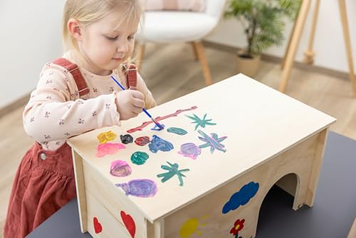 Kerbl Pet Nagerhaus zum Bemalen, Zum Bemalen, Abnehmbares Flachdach, Einfache Montage, Unbedenkliche Wasserfarbe, Für Kaninchen und Nagetiere