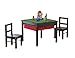 UTEX Wooden 2 in 1 Kids Construction Play Table and 2 Chairs Set with Storage Drawers, and Built in Plate Compatible with Lego and Duplo Bricks(Espresso with Red Drawers)