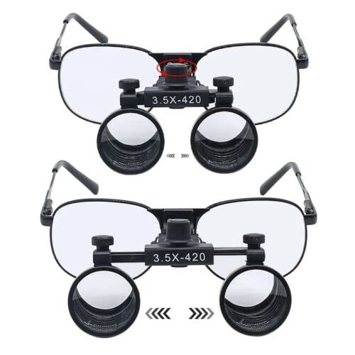 3.5X lupas binoculares lupa marco de metal con 5W LED faro