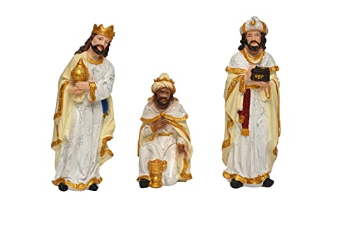 Image of KariGhar Resin Crib Set Idol Statue for Christmas Nativity Scene, Pack of Crib House, Mary, Joseph, Baby Jesus, Angel, 3 Wise Men, The Shepherd, 7Animals, Set of 16 Pieces, 8 Inch
