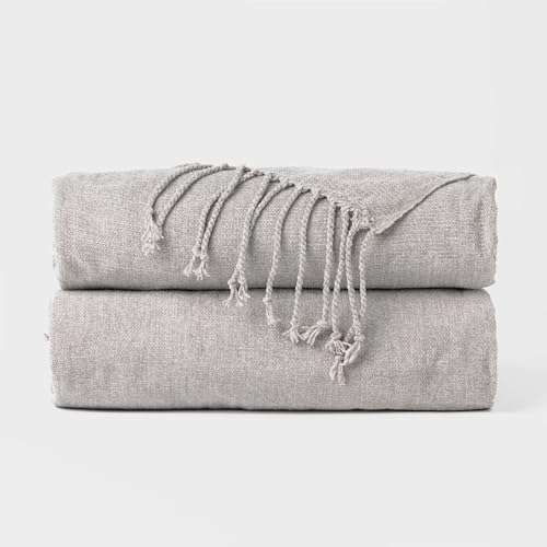 TRAMAS+ Manta Plaid de Chenilla Sofá y Cama - Confort y Elegancia en tu Hogar (120x190cm) - Gris Claro