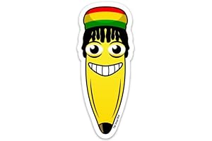 Reggae Rasta Banana Premium Vinyl Sticker for Window, Car or Truck
