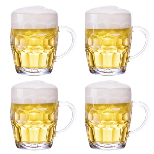 TUSAPAM 20 oz Dimple Stein Beer Mug Set