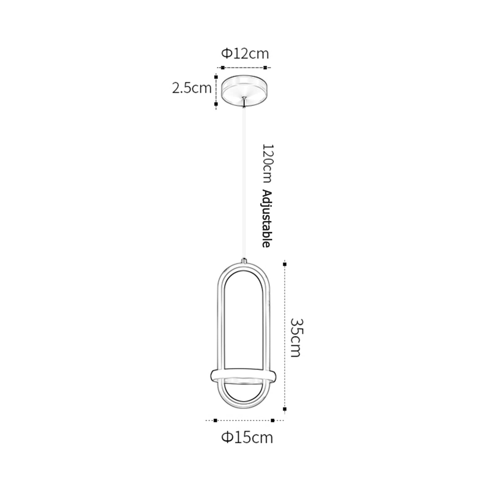 21W LED Negro: Lámpara colgante, regulable, 15 cm x 15 cm x 35 cm, Negro, para sala de estar y comedor