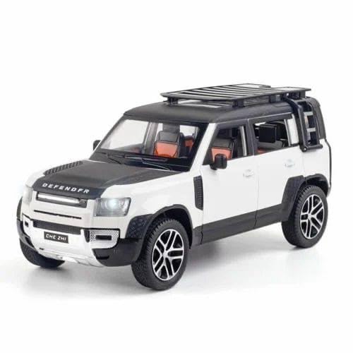 Defender Diecast Car Toy | 1:32 Scale Model with Pull-Back Action, Opening Doors & Detailed Interior | Metal Body Vehicle for Kids & Collectors | Multicolour Display Toy Gift for Boys & Girls