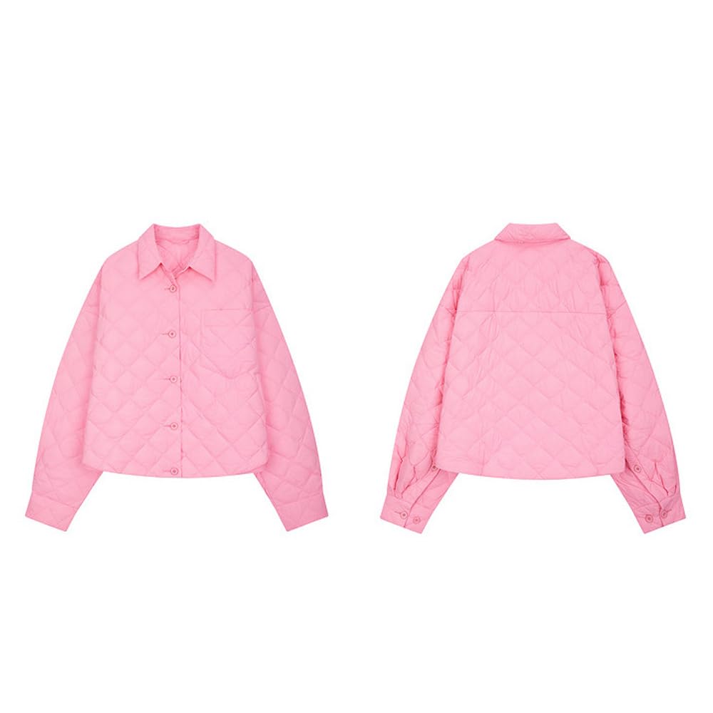 Chaqueta de plumón Ligera y compacta de Invierno para Mujer, Acolchada, sin Capucha, Cortavientos, cálida y Ajustada para montaña.
