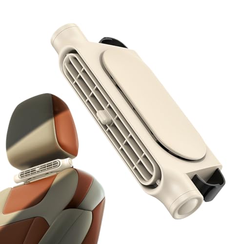 Ventilador Para Asiento Trasero,Ventilador De Aire Ajustable Para Viajes Largos Con Batería Recargable | de Ventilación Recargable 3000mAh, 3 Velocidades Ajustables para Camping, Viajes y Conductores