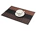 SHACOS Placemats Set of 6 Woven Vinyl Place Mats for Dining Table Heat Resistant Table Mats Wipeable (6, Ombre Coffee Black)