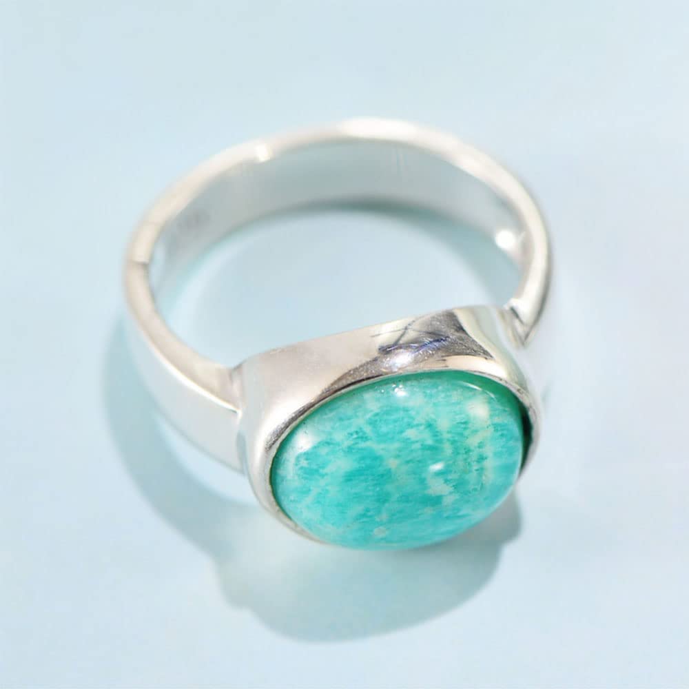 Türkisfarbener Ring 925 Sterling Silber Stapelbarer Ring Vintage Boho Ring Geburtstag Geschenke für Frauen Männer Größe 6-9