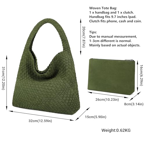 Image of Queenoris Fashion Hobo Bags for Women Top-handle Shoulder Bag Vegan Leather Purses Soft Summer Tote Bag | WOVEN