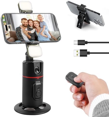 Triángulo de seguimiento facial para teléfono, rotación 360°, sop...