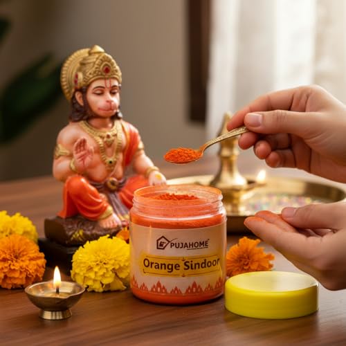 Image of Original Hanuman Ji Sindoor | Orange Sindoor |100% Pure Hanuman Ji Pooja Sindoor (250 Grams X 2 Box Pack)