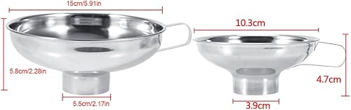Miniatura 4 de Embudo, De Acero Inoxidable Hogar De Boca Ancha Tarros De Conservas Embudo Con Mango Herramientas De Cocina Para Especias Líquidas En Polvo Frijoles