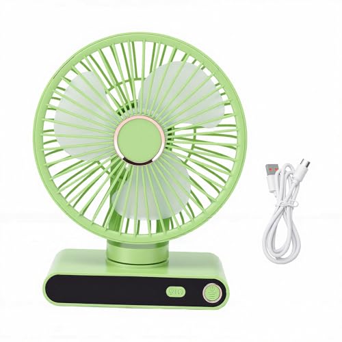 Haofy Ventilateur de Refroidissement à 5 Vitesses, avec Bureau Lumineux ou Affichage Numérique Mural, 2000mAh, Rechargeable, pour la Maison, le Bureau et L'extérieur