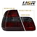 DEPO 02-05 E46 4D Tail Lights - OE Euro Style Smoke Rear Tail Lamps Set (Left + Right, Inner + Outer) Compatible with 2002-2005 BMW E46 3 Series 4 Doors Sedan (Red/Smoke Lens, Total 4 Pieces)