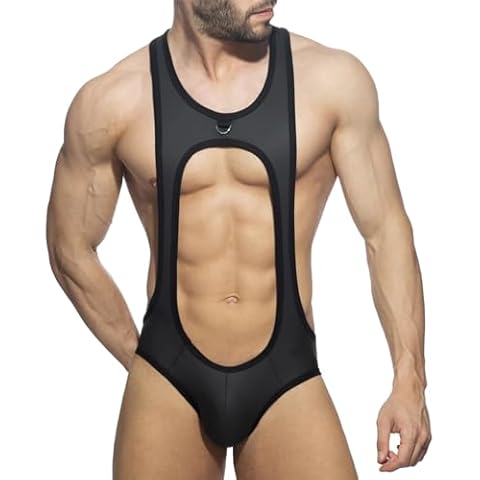 Men's Backless Suspender Wrestling Singlet Cover