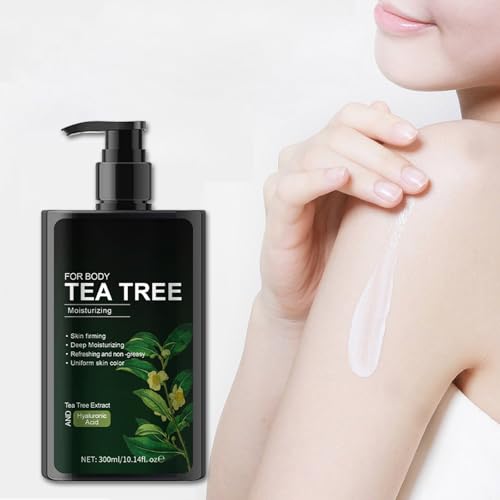 Loción corporal con hojas de té, control de aceite y refrescante, hidrata la piel, nutre y seca la piel seca, botella de gran capacidad HzN878 (negro, 300 ml)