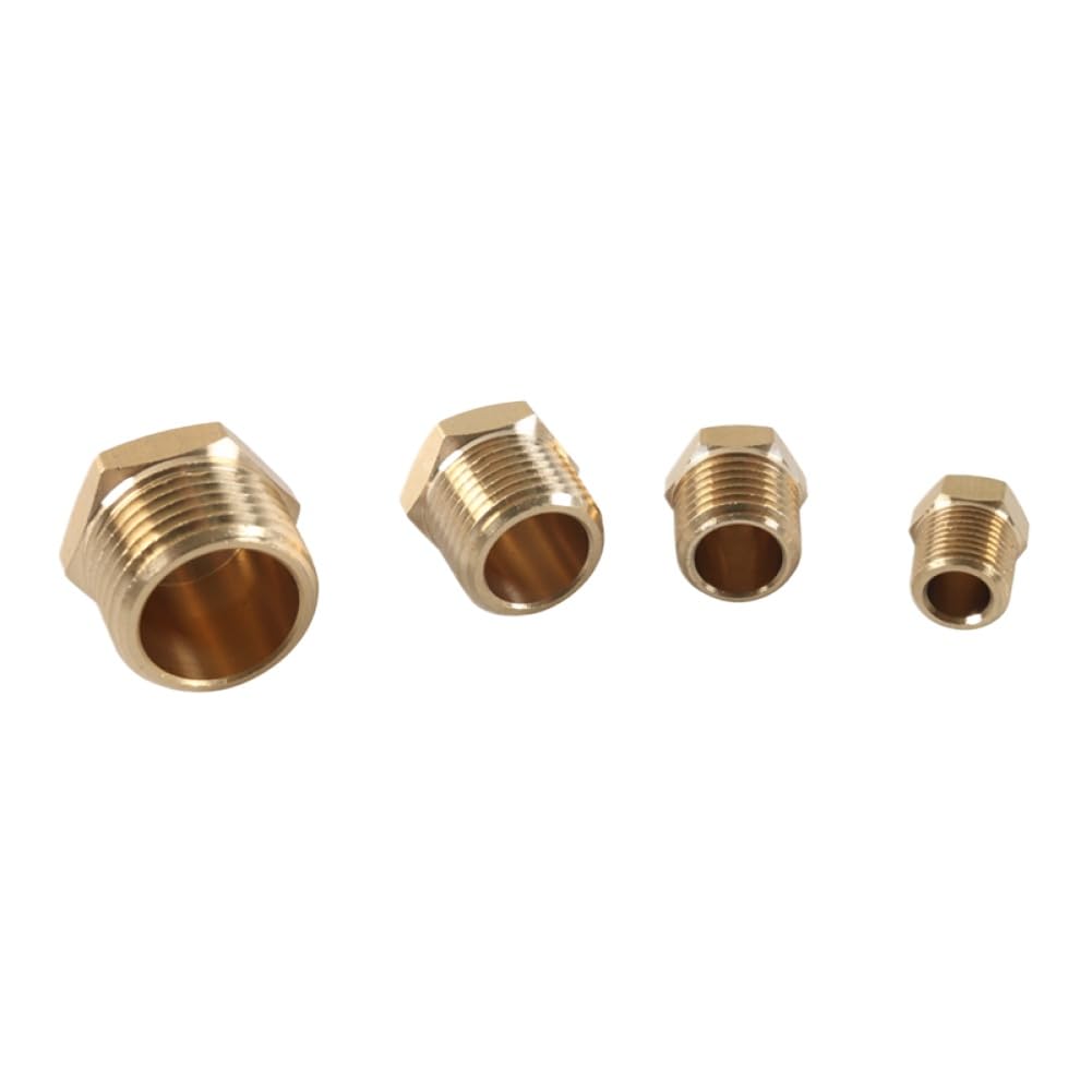 Atyqgqjjh Onecolor Brass Internal Thread Ntp Hexagonal Tube Plug Set 24 Pcs Compatible With 1/8 1/4 3/8 1/2 Inch Oil Pipes