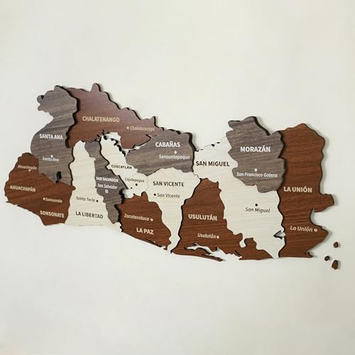 El Salvador 3D Wooden Map image