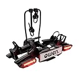 Owen E-Bike Fahrradträger Anhängerkupplung | 60kg Last | Abklappbar & Faltbar | Für 2 Fahrräder bis 70mm Reifenbreite | 1350mm Radstand | Gummierte Halter | Abschließbar
