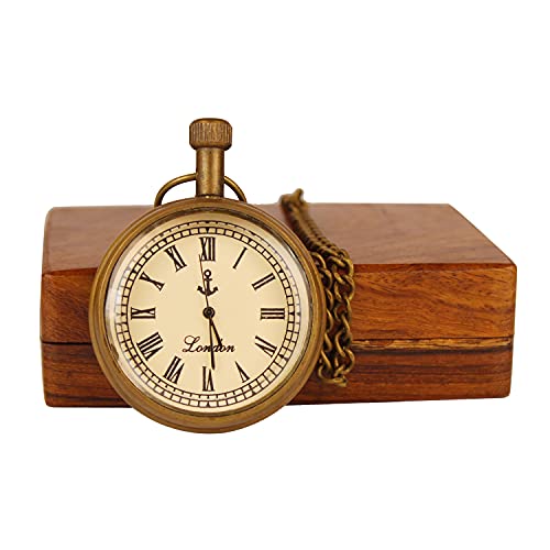 Montre de poche laiton ARTVARKO montre gousset mécanique chiffres romains doré