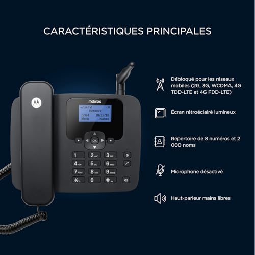 Motorola FW410L Téléphone sans fil avec ID d'appelant - vue 6