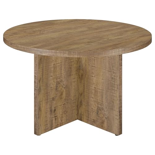 Coaster Home Furnishings - Jamestown - Engineered Wood - Round Dining Table with X-Cross Base - Kitchen, Breakfast Nook - 47-Inch - Mango - 183021