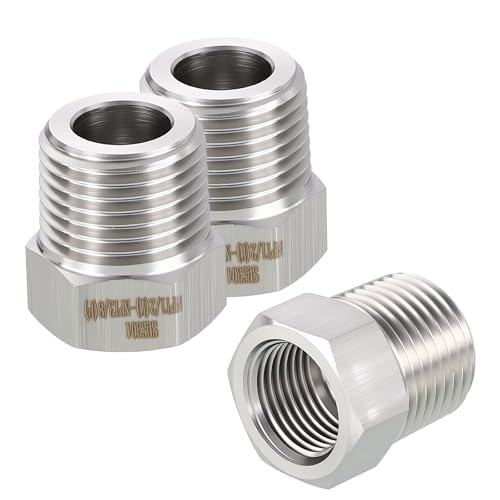 Rebower 2 Pack 304 Stainless Steel Male to FeMale Adapters, 1/2
