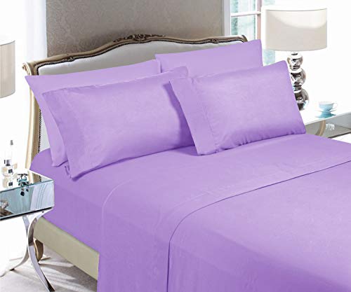 Elegant Comfort Luxury Soft Bed Sheets 1500 Premium Hotel Quality Microfiber Softness Wrinkle and Fade Resistant (4-Piece) Bedding Set, Twin/Twin XL, Periwinkle Lavender