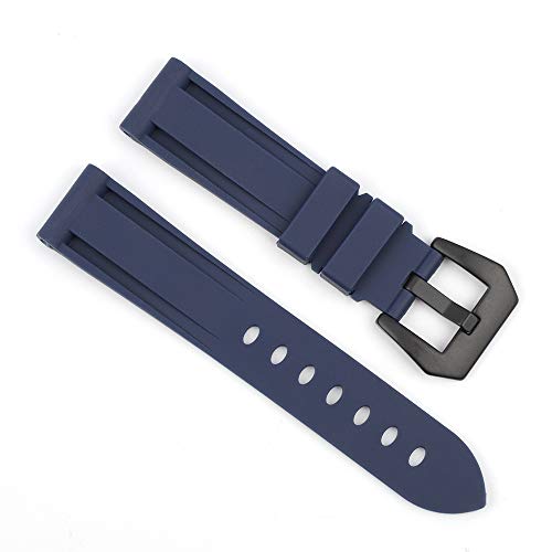 Onthelevel Rubber Watch Bands 20mm 22mm 24mm Waterproof Silicone Watch Strap Replacement | Multiple Colors (20mm, Blue with Black buckle)