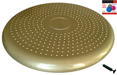 Air Stability Wobble Cushion, 35cm/14in Diameter, Balance Disc, Pump Included gold