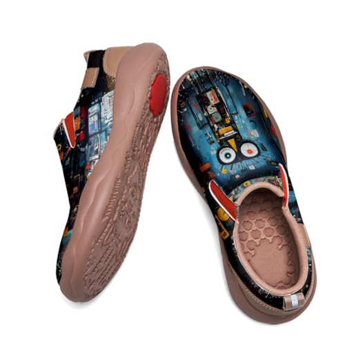 Kid's Art Painted Casual Slip-on Loafers Boys Girls Shoes Lightweight Comfort Fashion Sneaker Funny Painted Travel Shoes Basquiat Style2