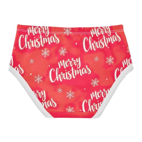 White Snowflakes Red Girl Panties Cute Toddler Underwear Floral Cotton Cartoon Briefs Underpants 2t2