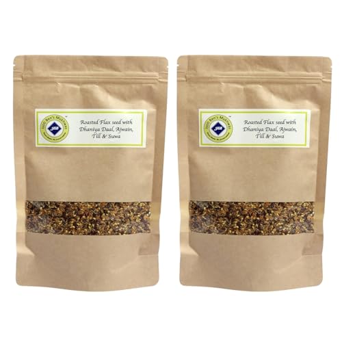 Image of Jyoti Ben's Mukhwas - Roasted Flax seed with Dhaniya Daal, Ajwain, Till(Sesame) & Suwa (Dill Seed) | Digestive Mouth Freshener | Crunchy Mix | Pack of 2
