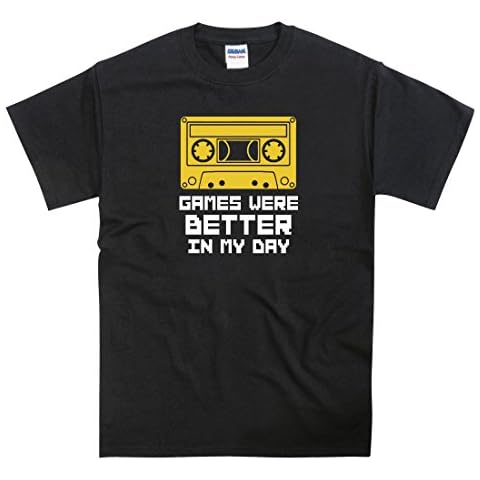 Games were Better in My Day Cassette Tape Mens T-Shirt Black Large Cover