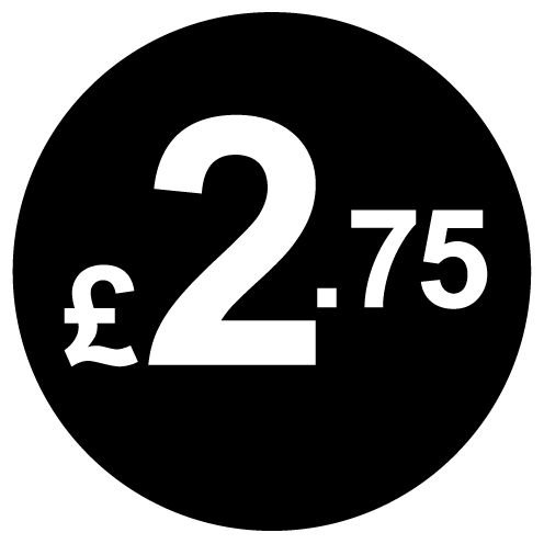£ Black Price Stickers - 20mm, £2.75, 5000 — image 1