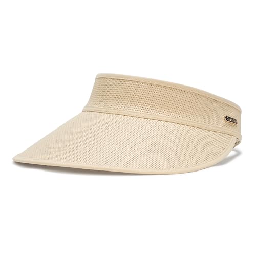 Visera de paja de ala ancha para mujer