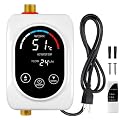 LFEVTZ Electric Tankless Water Heater 110V 3000W, Under Sink Instant Hot Water Heater, On Demand Mini Water Heater with Digital Display, Portable for Kitchen Bathroom RV