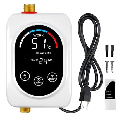 LFEVTZ Electric Tankless Water Heater 110V 3000W, Under Sink Instant Hot Water Heater, On Demand Mini Water Heater with Digital Display, Portable for Kitchen Bathroom RV