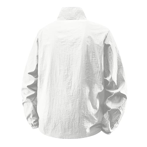 UOFOCO Mens Waterproof Sun-Protective Jackets Summer Casual Lightweight Zip Up Outdoor Loose Coats with Pockets2