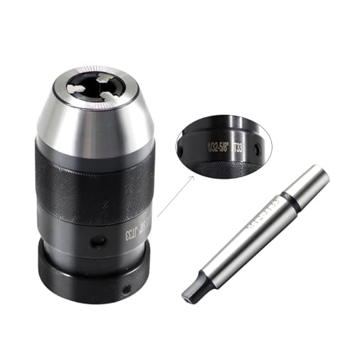 Yunnergo 1/32\"- 5/8\" Super Heavy Duty Drill Press Chuck with MT2-JT33 Drill Chuck Arbor, Self-tightening Keyless JT33 Mount (Drill Chuck with Arbor)