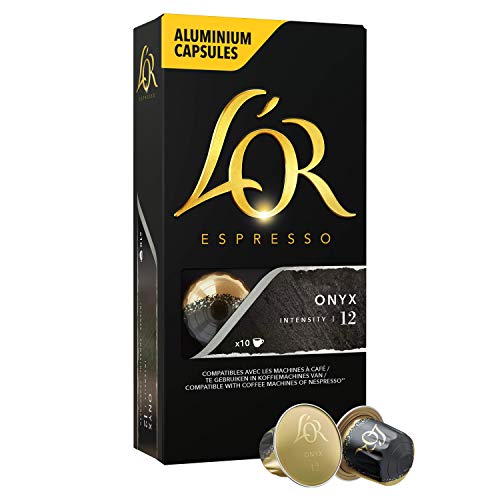 L'Or Café Espresso Onyx - Intensidad 12 - 10 Cápsulas de aluminio compatibles con cafeteras Nespresso®*