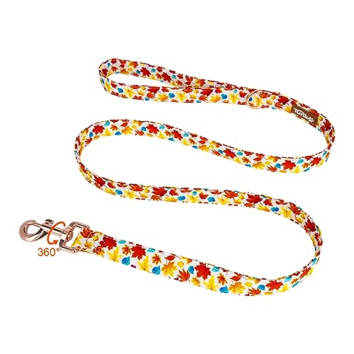 Image of Tunkoo Autumn Charm Dog Leash with Metal Buckle - Durable, Stylish, and Perfectly Sized for Fall Season Daily Walking S