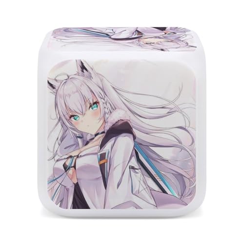 白上 フブキ 85目覚まし時計 置き時計 多機能 時間と温度の二重表示 電池式 学生 寝室やオフィスに最適