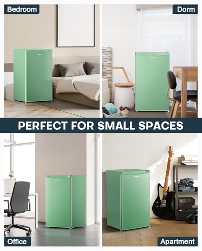 Upstreman BR321 3.2 Cu.Ft Mini Fridge With Freezer, Single Door Mini Fridge, Dorm Fridge, Adjustable Thermostat, Mini Refrigerator thumb #6