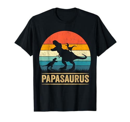 Papasaurus Dinosaur Papa Tyrannosaurus Dino, paquete doble Camiseta