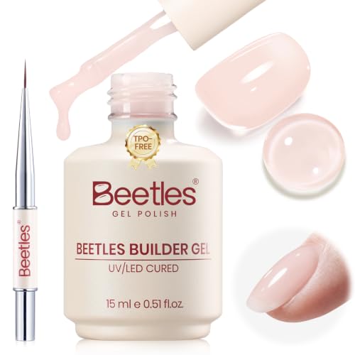 Beetles Builder Gel for Nails TPO-Free, 8 in 1 Neutral Nude & Nai...