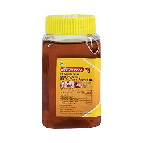 Image of Baidyanath Asli Ayurved Pure Natural Honey | Raw, Unfiltered, Unpasteurized | 100% Organic, Immunity Booster & Natural Sweetener | Rich in Antioxidants | No Added Sugar or Preservatives (500g,Pack of 2)